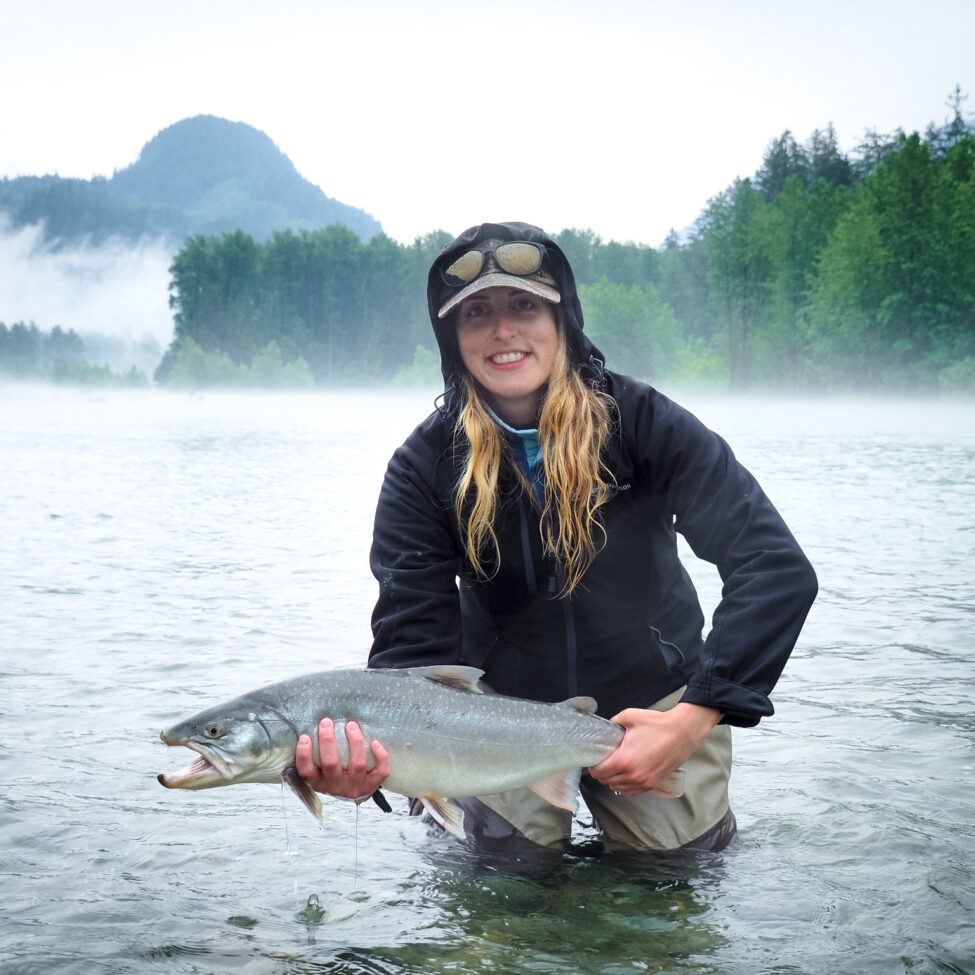 Amanda Fitch with a Pitt River Wilderness Lodge Bull Trout