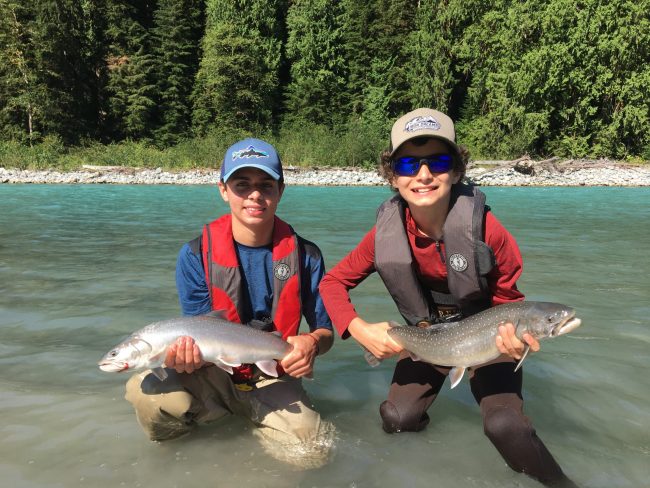 A Pitt River bull trout double-header